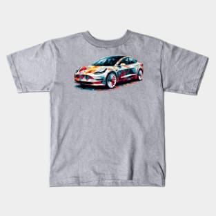 Tesla Model 3 Kids T-Shirt